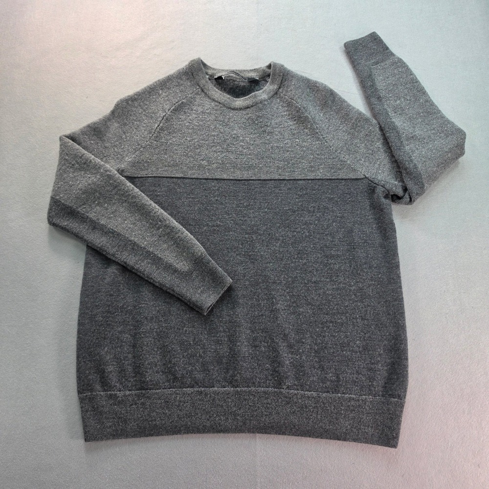 Under Armour ColdGear Mens Gray Colorblock Crewneck Sweater Large Athletic